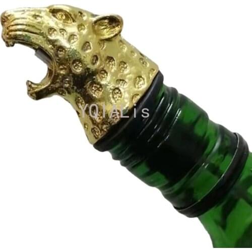 4 Colors Fierce Cheetah Pourer Metal Leopard Head Wine Mouth Art Bottle Decoration Accessories Bar Family Wine Tools Ornaments