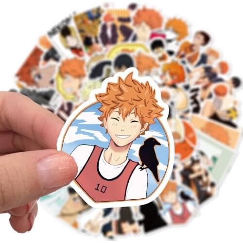 10/50pcs Cartoon Anime Haikyuu Stickers Funny Skateboard Laptop Guitar Waterproof Luggage Graffiti DIY Cute Sticker Kids Toys