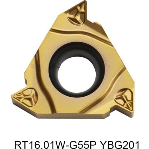 10pcs CT RT16.01W-G55P YBG201 Carbide Inserts 16ER G55 Threading Insert for Thread Turning Tool Holder Lathe Cutter Tools