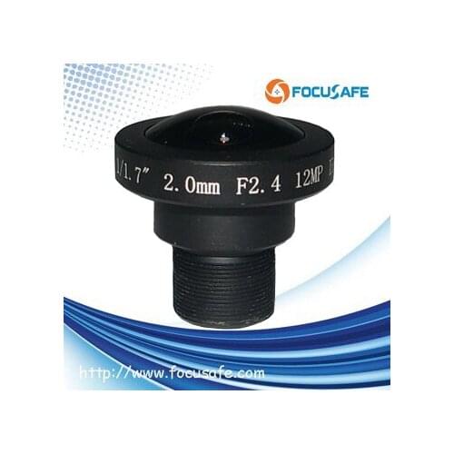 Focusafe 12 Megapixel Fisheye M12 Lens 1/1.7" 2.0mm 180degree CCTV Board Lens for Panoramic monitoring
