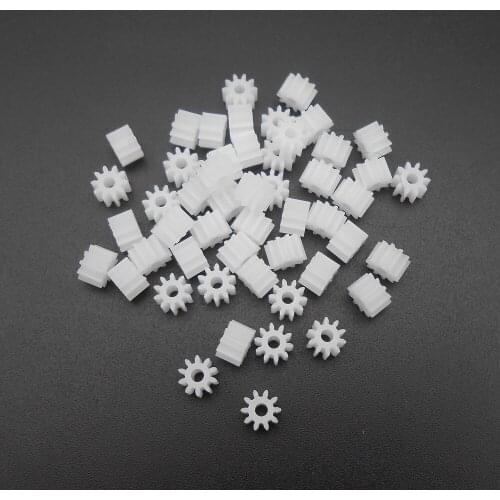 50PCS 0.5M 0.5 Modulus Plastic Spur Gear T=10 Aperture 2mm 1.95MM DIY Model Accessories 10 Teeth 4MM X 6MM 10T 2A 102A4MM Thin