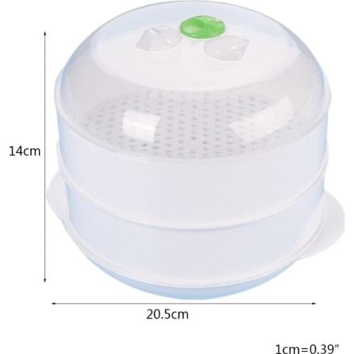 2021 New Double plastic steamer microwave oven round steamer