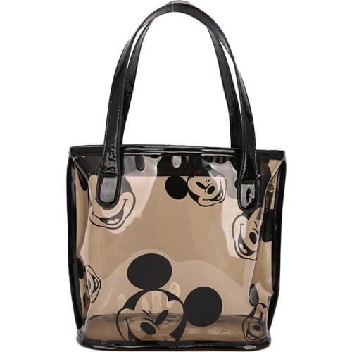 2021 Disney Mickey shoulder bag spring and summer shoulder bag Minnie handbag female transparent mobile phone cosmetic bag cute
