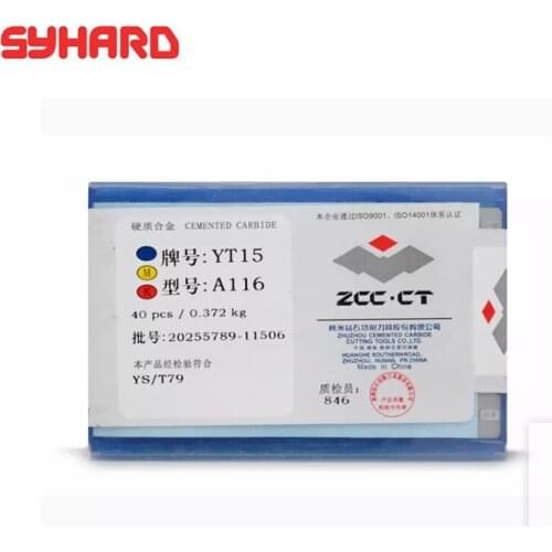 40pcs/lot A116 YT14 YT15 YT5 YW1 YW2 YG6 YG3 YG6X YG8 Dimension16x10x5.5 Cemented Carbide Insert