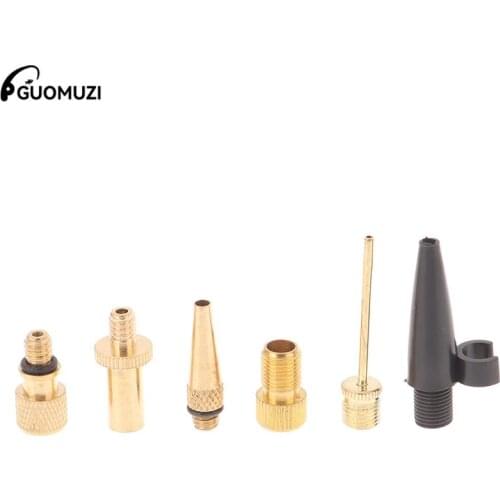 Bicycle Valve Adaptors For Road & MTB Bike Tire Pump Copper Inflator Pump Nozzle Kit Presta Schrader Valve Adapter Tube