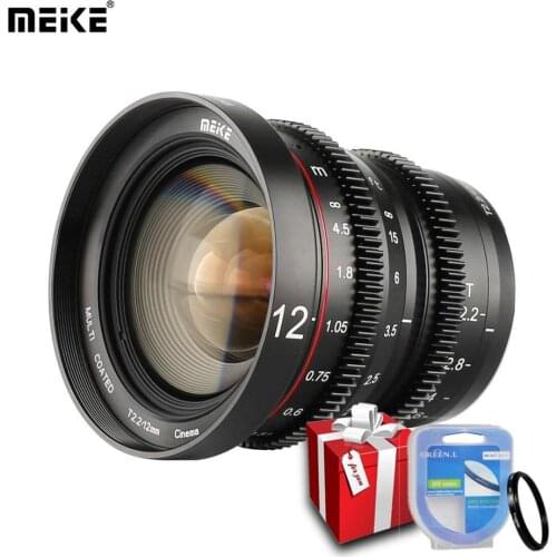 Meike 12mm T2.2 Manual Focus Aspherical Portrait Cine Lens for Mount Olympus Panasonic Lumix MFT, M4/3 GH5 E-M5 E-P5 OM-D EM10