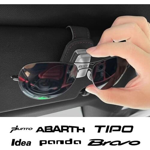 Car Eyeglass Holder Glasses Storage Clip For Fiat 500 Punto Panda Bravo Tipo Abarth Auto Accessories Sun Visor Sunglasses Holder
