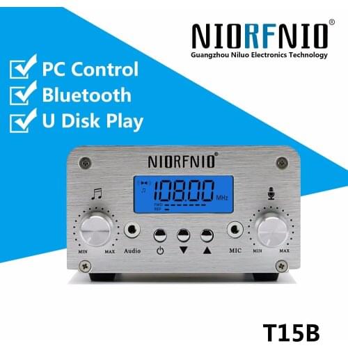 Free Shipping Upgraded Version T15B-1 5w/15w Stereo Professional FM Radio Transmitter with U Disk Play