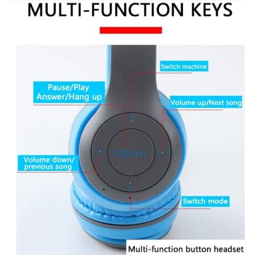 P47 WIRELESS HEADPHONE New Portable Bluetooth Stereo Foldable Headset Audio Mp3 Adjustable Earphones with Mic fo