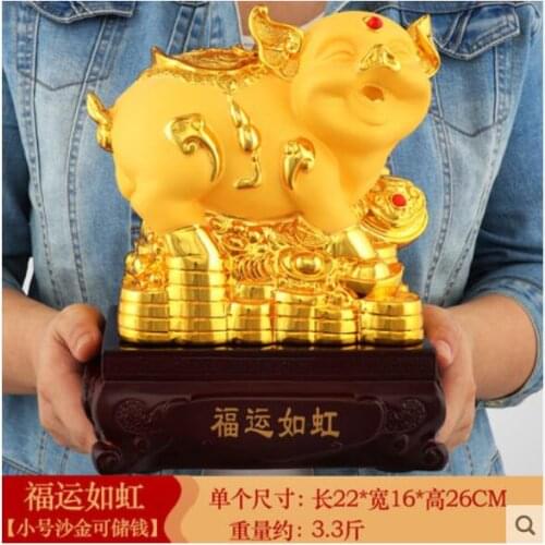 Golden more Golden Pig Golden Pig large piggy bank Savings Pot Creative Money Recruitment Home Lovely handicraft statues