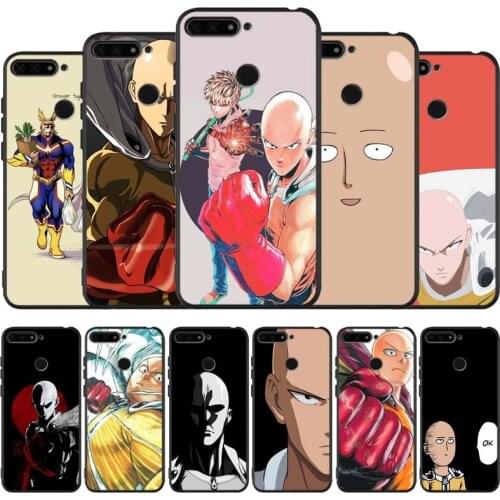 One punch man saitama black Silicone Phone Case For honor 30 20 Pro 8 8X 9 10 20 Lite Mate 10 20 30 Lite Pro cover