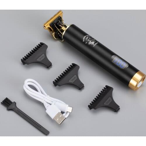 Black Hair Clipper For Men Electric Hair Trimmer Rechargeable Professional Barber Clippers Cordless T9 Hair Cllipper Machine 005