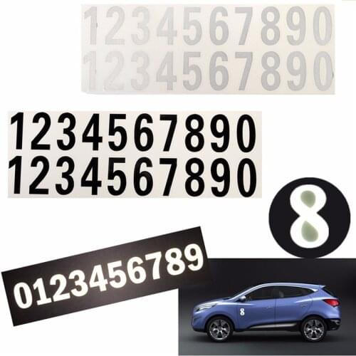 3x1.5cm Car License Phone Digits Numeral 0-9 Number House Door Street Address Mailbox Room Gate Vinyl Decal Reflective Stickers