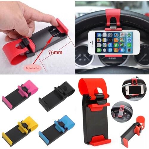 For Universal Car Steering Wheel Mobile Phone Holder Bracket Mount for iPhone Samsung ABS Phone Holder Auto Accessories