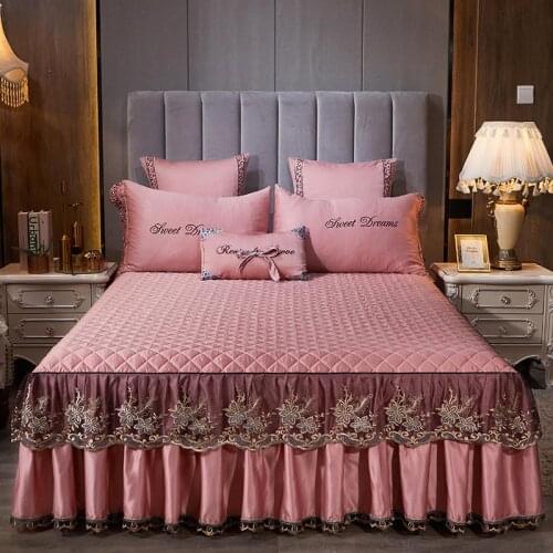 European American Style Bed Skirt Luxury Lace Bed Sheets Mattress Cover Queen King Size Bedspreads Bedroom Decoration Supplies