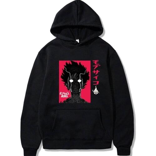 Hot Japanese Anime Novelty Graphic Hoodies Men Mob Psycho 100 Fashion Designer Streetwear Unisex Male