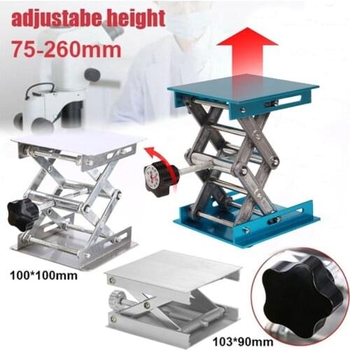 Laboratory Manual Lift Platform Manual Height Adjustable Lifting Table 100*100mm