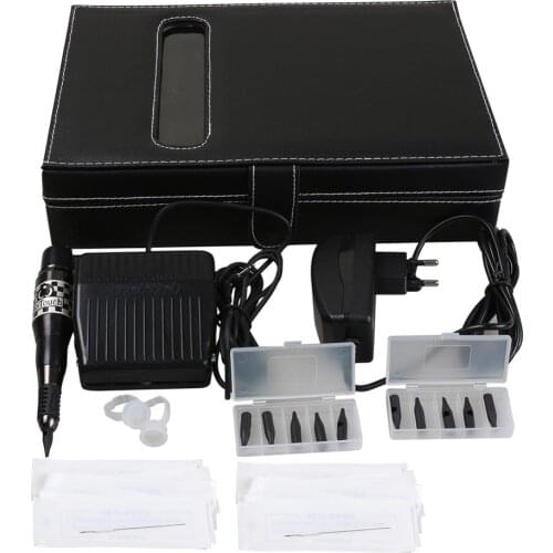 New Dragonhawk Permanent Makeup Eyebrow Tattoo Mosaic Machine Kit Cosmetic Pen Pedal Needles Tips Power Supply Free Shipping
