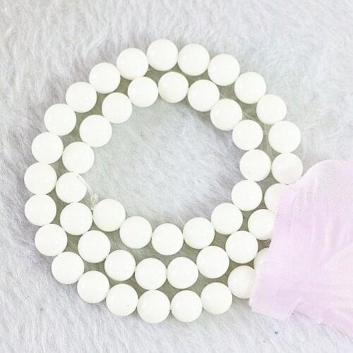 Fashion White Porcelain 4mm 6mm 8mm 10mm 12mm 14mm Round Diy Jewelry Loose Beads 15" B512