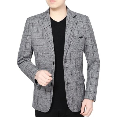 Fashion New Autumn plaid men suit Brand mens suit jacket Business casual Suit Slim Fit terno masculino Blazer