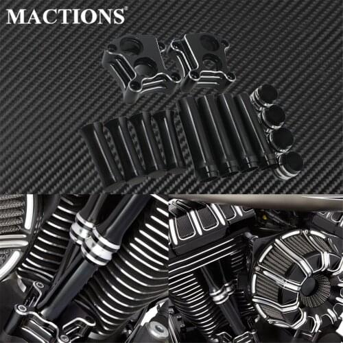 Motorcycle Black Engine Lifter Tappet Pushrod Cover Block For Harley Twin Cam 99-17 CVO Touring Electra Glide Softail Street Bob