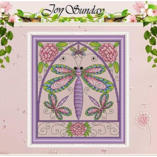 Dragonfly painting counted 11CT 14CT Animals Cross Stitch Sets DIY Chinese Cross-stitch Kits Embroidery Needlework Home Decor