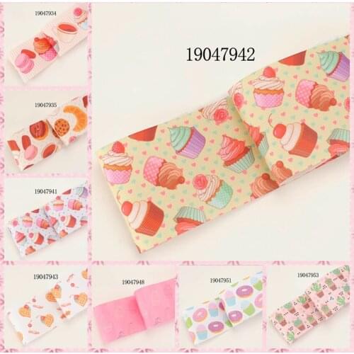 NEW 3" 75mm sweet doughnut & ice cream ribbon printed grosgrain ribbons free shipping 19047934