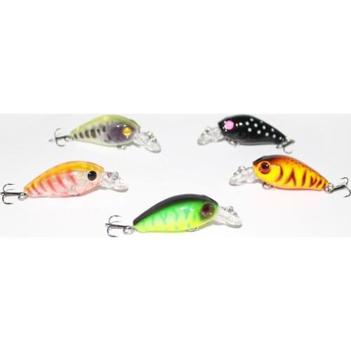 Wholesale fishing lure 50pcs/lot 4.5cm 3.3g mixed colors artificial hard bait bass lure fishing equipment