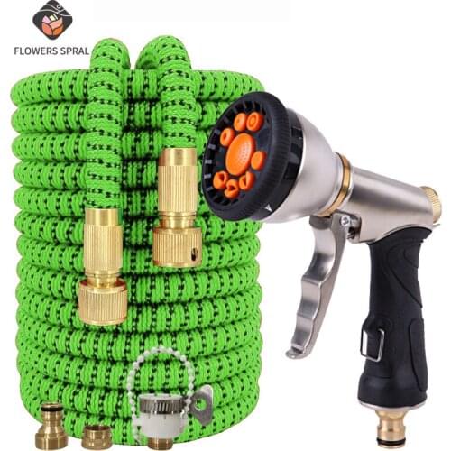 25ft-125ft Garden Hose Water Gun Telescopic Magic Hose EU Garden Watering Hose High Pressure Car Wash Hose Spray Gun Sprayer