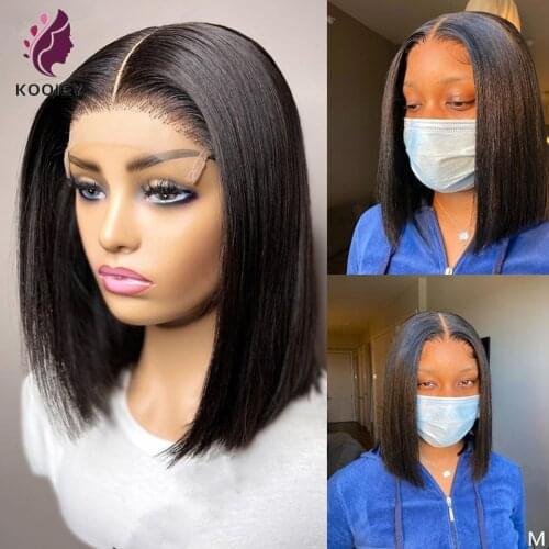 Straight Bob Wigs 4x4 Silk Base Lace Closure Human Hair Bob Wigs 180% Density Brazilian Short 13x4 Lace Front Bob Wigs For Women