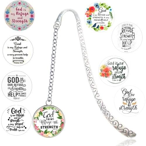PSALM 46:1 Bible Quote Bookmark God Is My Refuge and Strength Scripture Pendant Inspired for Notebook Book Prayer Christian Gift