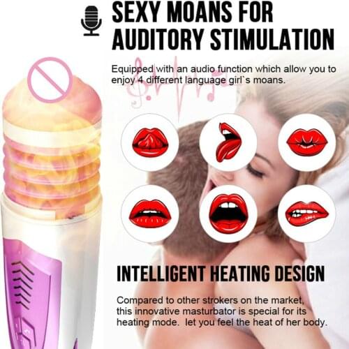 Smart Pulse Male Masturbator Cup Real Female voice Heating Sucking Vagina Pussy Vibrator Sex Machine adult Sex Toys for men
