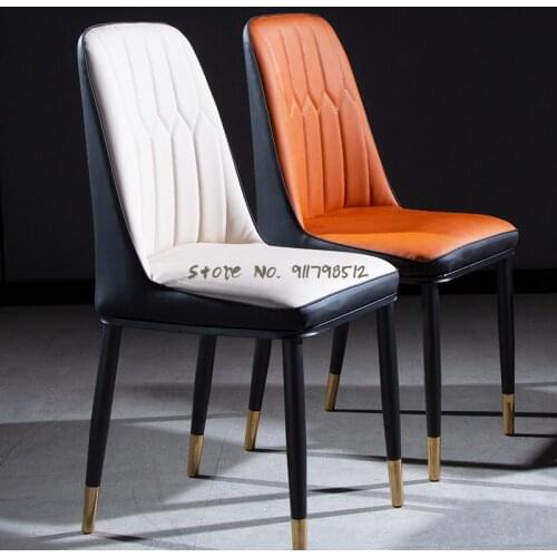 Chair back simple modern net red back chair dressing chair makeup stool wrought iron restaurant light luxury dining chair home