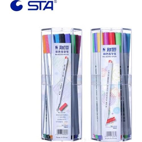 STA Colored Hook Line Pen 0.4mm 18/26 Colors Stroke Needle Pen Design Architectural/Sketch/Draft/Drawing/Comic Line Special 6500