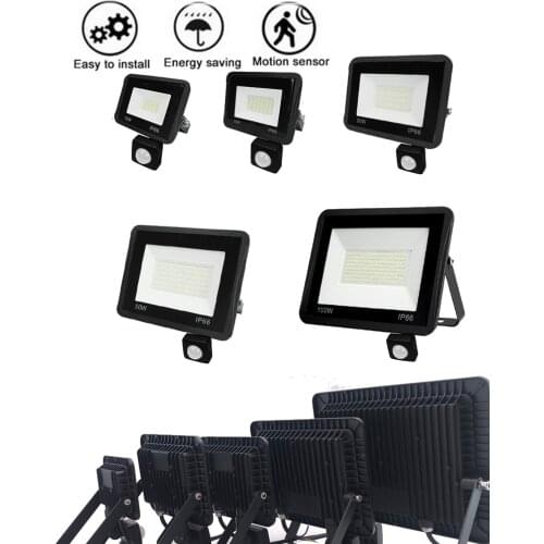 LED FloodLight Reflector Spotlight outdoor Exterior Lighting optional pir motion sensor Lights Infrared Energy Saving Waterproof