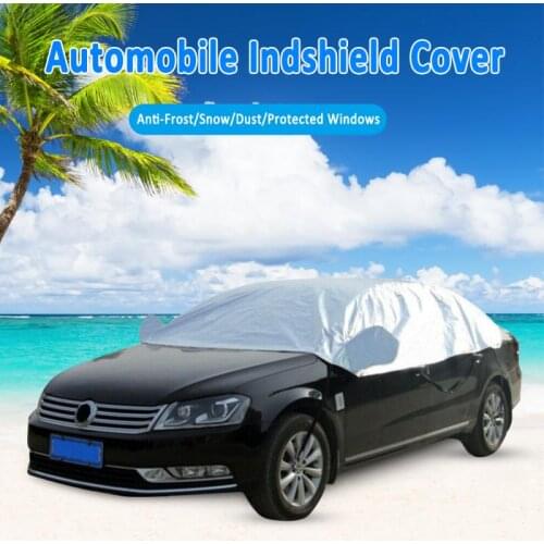 Universal Half Car Cover Top Roof Sun UV/Rain Protection Waterproof Outdoor Auto Dust Cover Winter Car Windshield Snow Cover