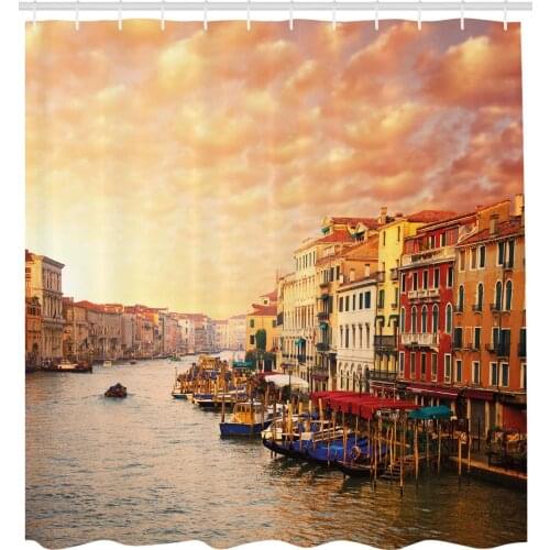 Venezia City Italian Landscape with Old Houses Gondollas and Spikes Bathroom Decor
