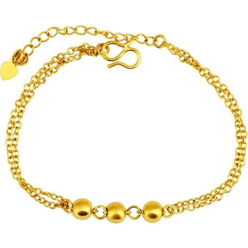 Vintage Round Bead Link Chain Bracelet for Women Girls Multi-layer S Hook Wedding Party 2021 Fashion Bride bangle Jewelry Gifts
