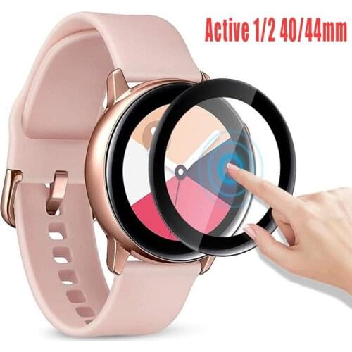 Screen Protectors Film Soft For Samsung Galaxy Watch Active 2 40mm 44mm Full Cover 3D Curved Edge Protective Scratch Resistant