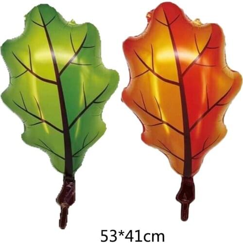 50pcs Green Maple Palm Leaf Safari Party Hawaii Baloons Thanksgiving Day Birthday Wedding Tropical Dinosaur Animal Wild Party