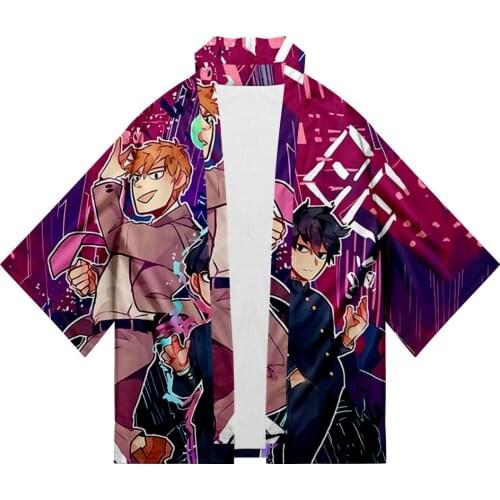 Mob Psycho 100 3D Summer holiday Women/Men Three Quarter Sleeve Kawaii Style Blouse lovely Fashion Kimono