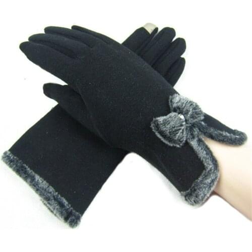 Phone Touched Screen Luva female Gloves Warm Glove For Women Solid color Guantes Mujer Out Door Winter Wrist Mittens Heated G032