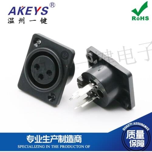 10pcs CT3-07HF Three-core 3-pin straight leg Female socket Microphone connector