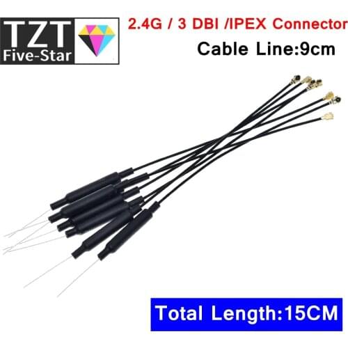 10Pcs/lot 2.4GHz WIFI Antenna 3dbi Ufl IPX Connector Brass Inner Aerial 15cm Length 1.13 Cable HLK-RM04 ESP-07