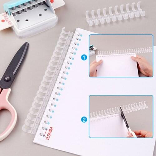 100pcs/Lot 12mm Loose-leaf Plastic 5 ring Binding Ring for A4 A5 A6 Paper Notebook Hand Porous Cuttable Spiral Ring Stationery