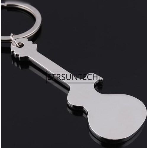 300pcs Pocket Small Metal Alloy Beer Bottle Opener Tool Guitar Keyring Keychain Gift Outdoor Kitchen Gadget