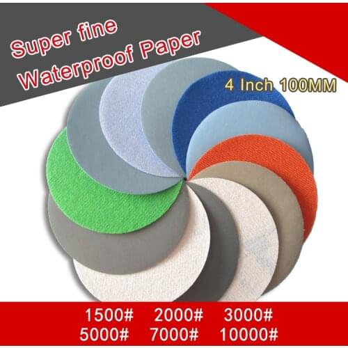 32PCS 4 Inch Flocking Waterproof Sandpaper Abrasive Paper 800 to 10000 Grits Self-adhesive Wet & Dry for Sanding Polishing