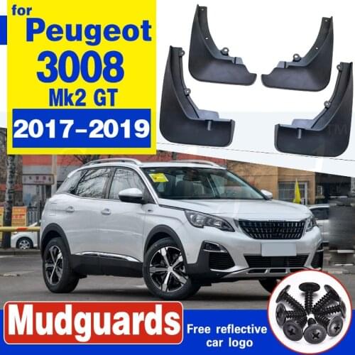 4Pcs Car Front Rear Mud Flap Mudguards Splash Guards For Peugeot 3008 Mk2 GT 2017 2018 2019