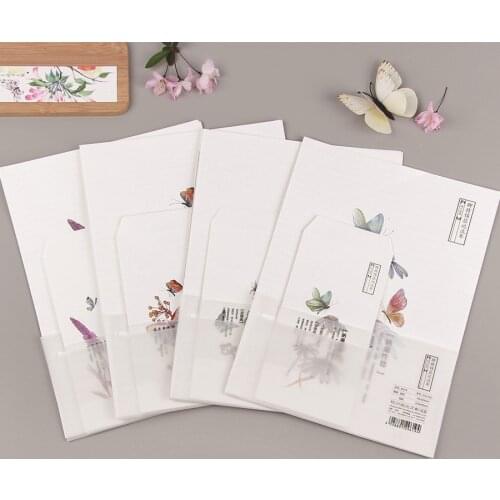 9Pcs/Set 3 Envelopes & 6 Sheets Letter Paper Cute Butterfly Series Envelope For Gift Korean Stationery