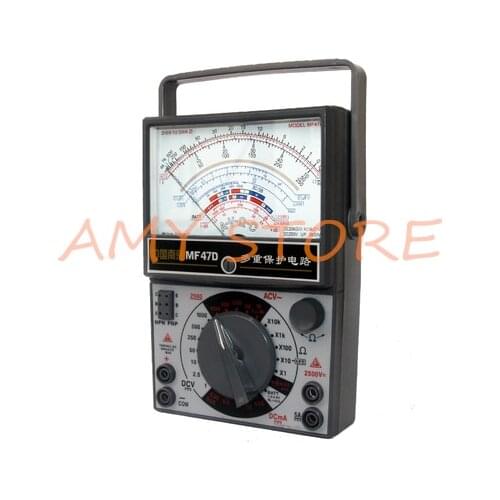 AC DC Voltmeter Ammeter Ohmmeter Analog Multimeter Black White MF47D